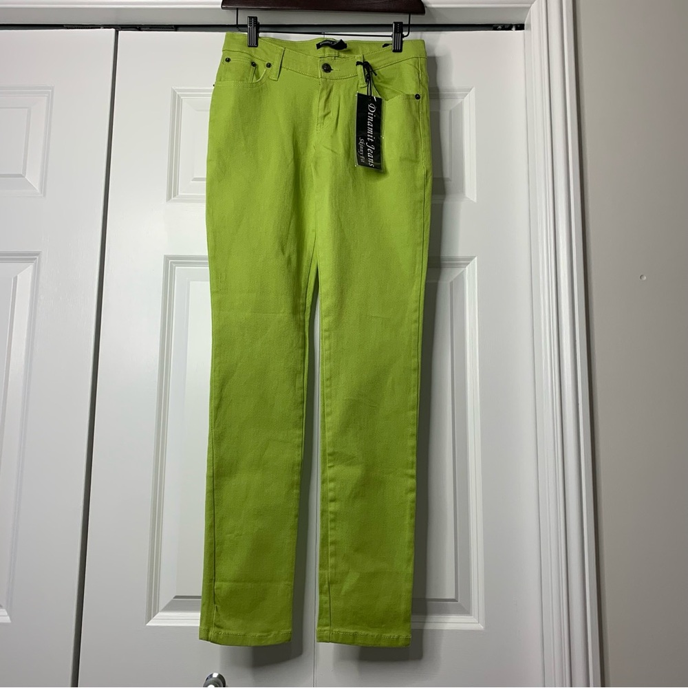 New Dinamit Low Rise Apple Green Skinny Fit Women’s Jeans Size 7/8